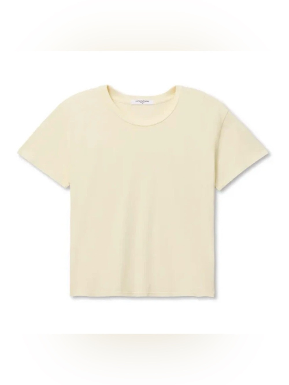 perfectwhitetee light yellow harley cotton boxy crewneck tee XS - Picture 1 of 6